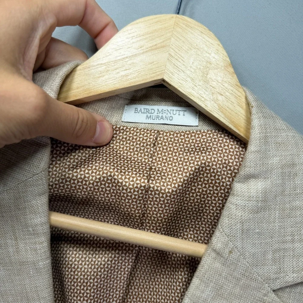 Baird McNutt Murano Linen Suit Blazer Jacket Large Trousers 36x28 Classic Fit